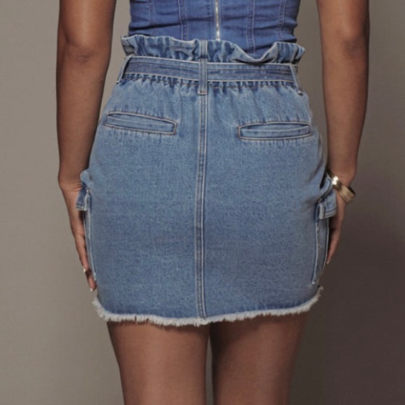 JLUXLABEL Medium Wash Robin Denim Skirt in Medium - Picture 3 of 3